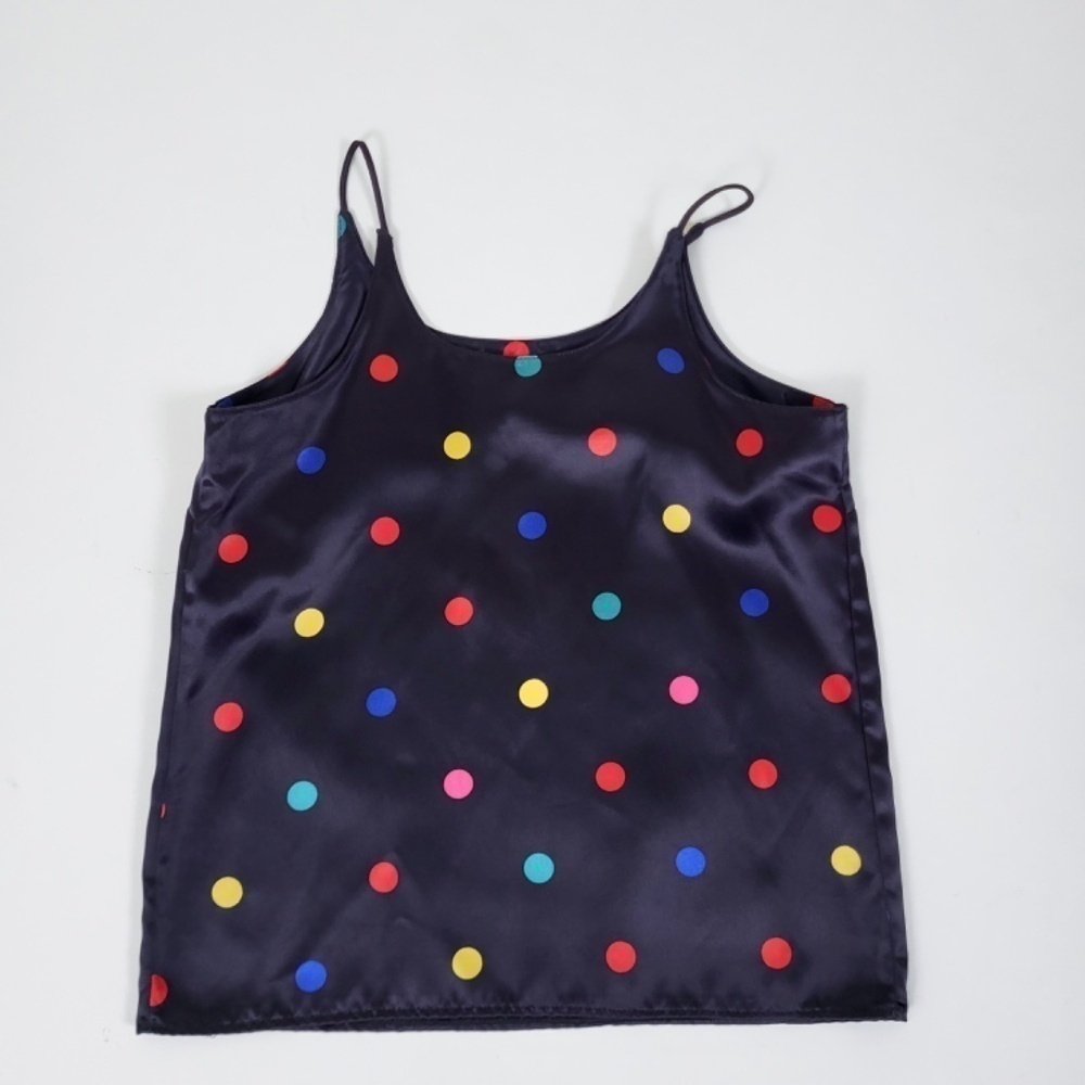 *Free With Purchase* 80's Polka Dot Camisole Satin Shiny 90’s Sleeveless Tank - Picture 5 of 5